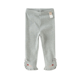 Dave&Bella Toddler Girls Gray/Beige Cute Soft Comfortable Lightweight Pants
