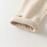 Dave&Bella Toddler Girls Dark Khaki/Apricot Mesh Simple Soft Cozy Pants