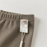 Dave&Bella Toddler Girls Dark Khaki/Apricot Mesh Simple Soft Cozy Pants