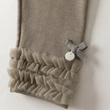 Dave&Bella Toddler Girls Dark Khaki/Apricot Mesh Simple Soft Cozy Pants