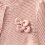 Dave&Bella Toddler Girls Pink Mesh Dress Style Cozy Cotton Round Collar Cardigans