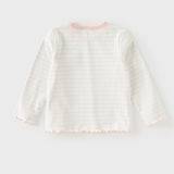 Dave&Bella Toddler Girls Pink/Yellow Striped Comfortable Versatile T-shirts