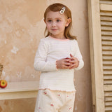 Dave&Bella Toddler Girls Pink/Yellow Striped Comfortable Versatile T-shirts