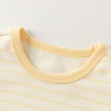 Dave&Bella Toddler Girls Pink/Yellow Striped Comfortable Versatile T-shirts
