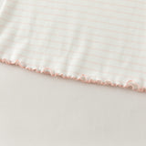 Dave&Bella Toddler Girls Pink/Yellow Striped Comfortable Versatile T-shirts