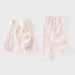 Dave&Bella Toddler Girls Sweet Pink Print  Lightweight Snug Cotton Breathable Pajamas