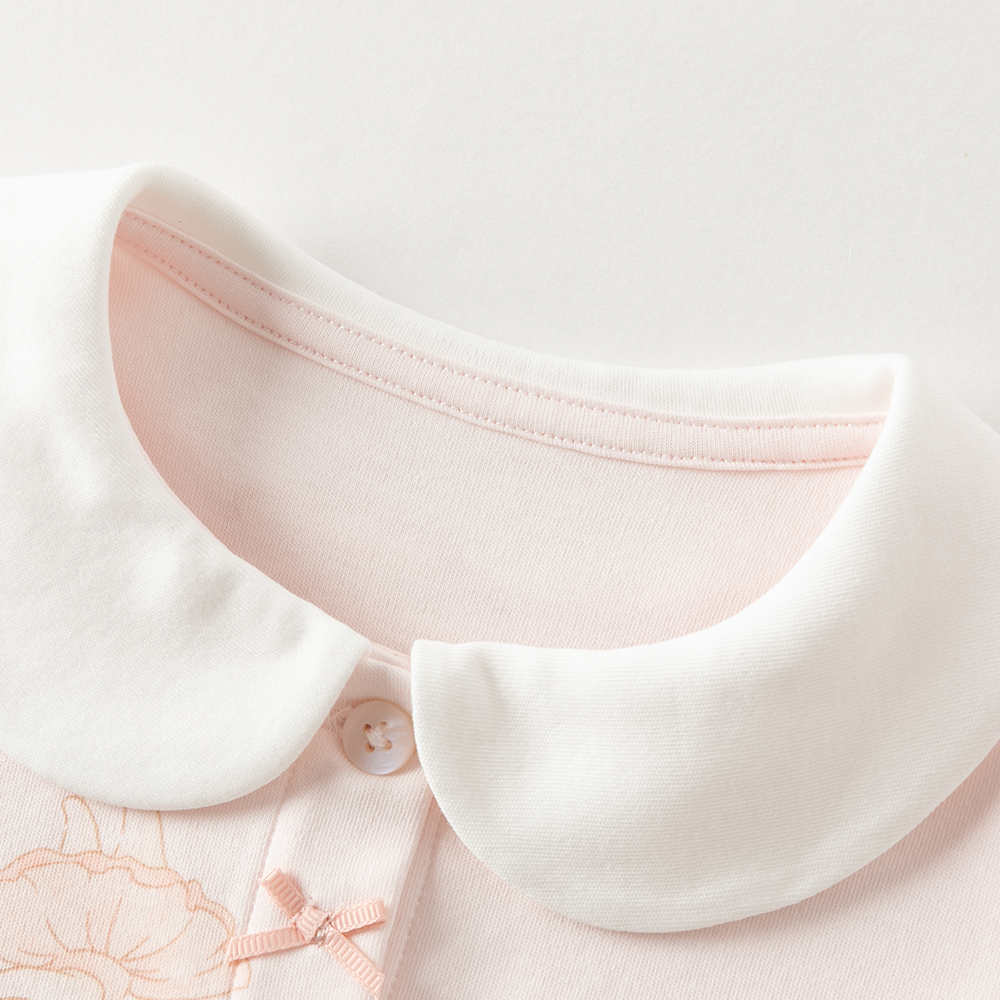 Dave&Bella Toddler Girls Sweet Pink Print  Lightweight Snug Cotton Breathable Pajamas
