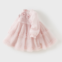 Dave&Bella Toddler Girls Purple Pink Dreamy A-Line Birthday Party Princess Mesh Dress