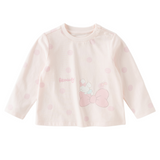 Dave&Bella Toddler Girls Pink Cute Sweet Rabbit Round Collar Cozy Cotton T-shirts
