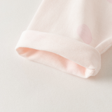Dave&Bella Toddler Girls Pink Cute Sweet Rabbit Round Collar Cozy Cotton T-shirts