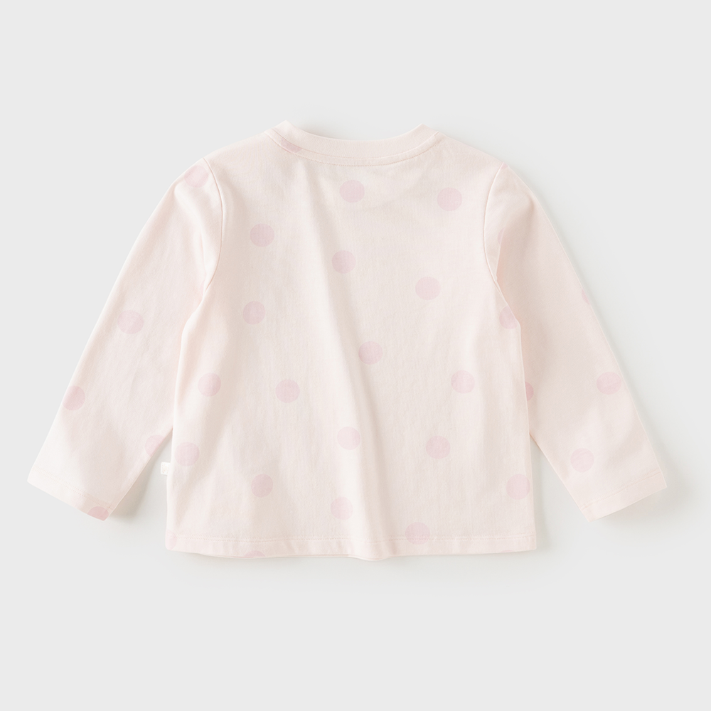Dave&Bella Toddler Girls Pink Cute Sweet Rabbit Round Collar Cozy Cotton T-shirts