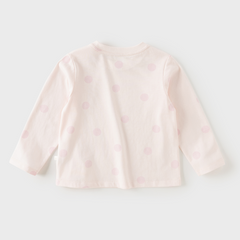 Dave&Bella Toddler Girls Pink Cute Sweet Rabbit Round Collar Cozy Cotton T-shirts