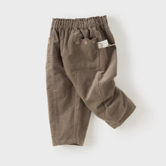 Dave&Bella Toddler Girls Pink/Milky Coffee Cozy Cotton Casual Versatile Drawstring Pants