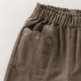 Dave&Bella Toddler Girls Pink/Milky Coffee Cozy Cotton Casual Versatile Drawstring Pants