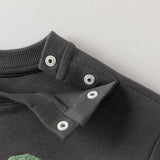 Dave&Bella Toddler Boys Dark Grey/Beige Playful Dinosaur Casual Sweatshirts