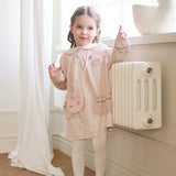 Dave&Bella Toddler Girls Light Pink Sweet Jacquard Cozy Soft Cotton Cardigans