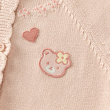 Dave&Bella Toddler Girls Light Pink Sweet Jacquard Cozy Soft Cotton Cardigans