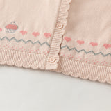 Dave&Bella Toddler Girls Light Pink Sweet Jacquard Cozy Soft Cotton Cardigans