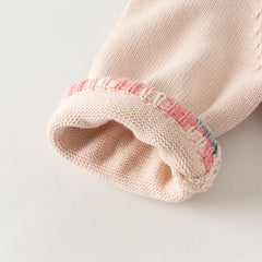 Dave&Bella Toddler Girls Light Pink Sweet Jacquard Cozy Soft Cotton Cardigans