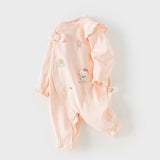 Dave&Bella Baby Girls Pink Cute Print Cotton Soft Comfortable Rompers