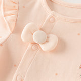 Dave&Bella Baby Girls Pink Cute Print Cotton Soft Comfortable Rompers