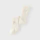 Dave&Bella Toddler Girls Beige Sweet Cute Rabbit Print Versatile Tights