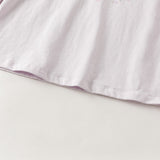 Dave&Bella Toddler Girls White/Purple Cute Doll Collar Cozy Cotton Print T-shirts