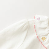 Dave&Bella Toddler Girls White/Purple Cute Doll Collar Cozy Cotton Print T-shirts