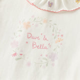 Dave&Bella Toddler Girls White/Purple Cute Doll Collar Cozy Cotton Print T-shirts