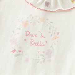 Dave&Bella Toddler Girls White/Purple Cute Doll Collar Cozy Cotton Print T-shirts