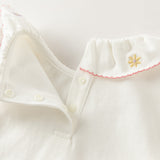 Dave&Bella Toddler Girls White/Purple Cute Doll Collar Cozy Cotton Print T-shirts