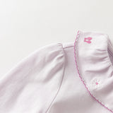Dave&Bella Toddler Girls White/Purple Cute Doll Collar Cozy Cotton Print T-shirts