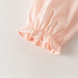 Dave&Bella Toddler Girls White/Pink Cotton Comfortbale Breathable Shirts