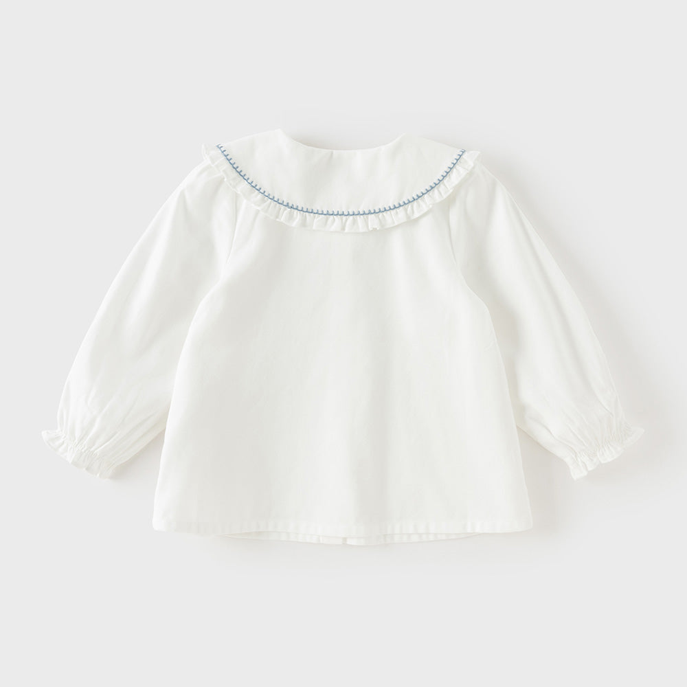 Dave&Bella Toddler Girls White/Pink Cotton Comfortbale Breathable Shirts