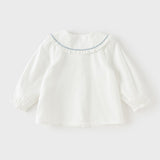 Dave&Bella Toddler Girls White/Pink Cotton Comfortbale Breathable Shirts