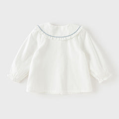 Dave&Bella Toddler Girls White/Pink Cotton Comfortbale Breathable Shirts