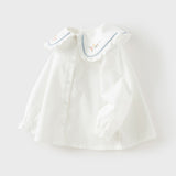 Dave&Bella Toddler Girls White/Pink Cotton Comfortbale Breathable Shirts