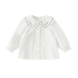 Dave&Bella Toddler Girls White/Pink Cotton Comfortbale Breathable Shirts