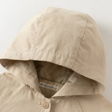 Dave&Bella Toddler Girls Khaki Hooded Design Dress-Style Mesh Cotton Cozy Jackets