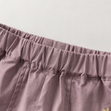Dave&Bella Toddler Girls Purple/Brown Cozy Ruffle Floral Embroidery Wide Leg Pants