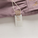 Dave&Bella Toddler Girls Purple/Brown Cozy Ruffle Floral Embroidery Wide Leg Pants