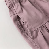 Dave&Bella Toddler Girls Purple/Brown Cozy Ruffle Floral Embroidery Wide Leg Pants