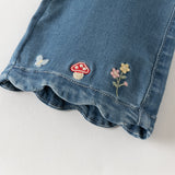 Dave&Bella Toddler Girls Denim Blue Straight-leg Wide Flared Comfortable Jeans