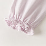 Dave&Bella Toddler Girls Purple/White Doll Collar Elegant Casual Comfortable T-shirts