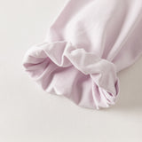 Dave&Bella Toddler Girls Purple/White Doll Collar Elegant Casual Comfortable T-shirts