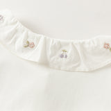 Dave&Bella Toddler Girls Purple/White Doll Collar Elegant Casual Comfortable T-shirts