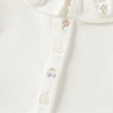 Dave&Bella Toddler Girls Purple/White Doll Collar Elegant Casual Comfortable T-shirts