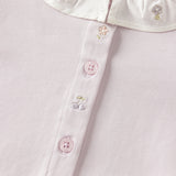 Dave&Bella Toddler Girls Purple/White Doll Collar Elegant Casual Comfortable T-shirts