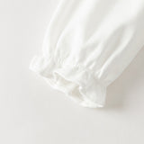 Dave&Bella Toddler Girls Navy Long Sleeve Cute Embroidery A-line Dress
