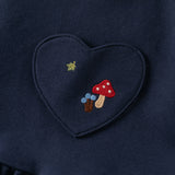 Dave&Bella Toddler Girls Navy Long Sleeve Cute Embroidery A-line Dress